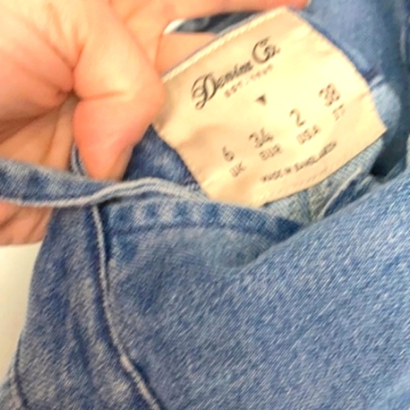 Denim & Co wide leg jean jumpsuit w corset back - Picture 10 of 12